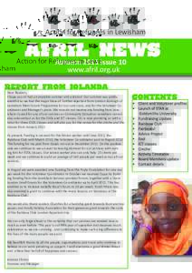 Action for Refugees in Lewisham  AFRIL News Autumn 2011 issue 10 www.afril.org.uk