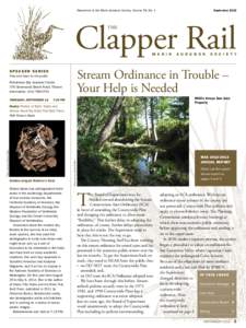 SeptemberNewsletter of the Marin Audubon Society. Volume 56, No. 1 Clapper Rail THE