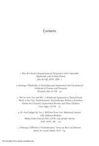 Contents  1. Why We Need a Biopsychosocial Perspective with Vulnerable, Oppressed, and At-Risk Clients Joan Berzoff, MSW, EdD  1 2. Making It Thinkable: A Psychodynamic Approach to the Psychosocial