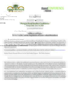 Conference  Perugia Call For Papers The second edition of the biannual