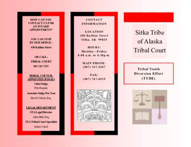 Sitka Tribe of Alaska Tribal Court - TYDE brochure