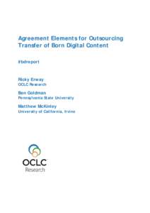 Agreement Elements for Outsourcing Transfer of Born Digital Content.