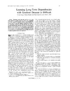 Learning long-term dependencies with gradient descent is difficult - Neural Networks, IEEE Transactions on