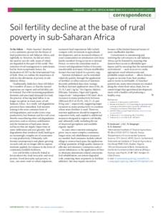 Soil fertility decline at the base of rural poverty in sub-Saharan Africa