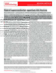 Hybrid superconductor–quantum dot devices