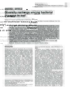 The ISME Journal, 305–313 & 2009 International Society for Microbial Ecology All rights reserved $32.00 www.nature.com/ismej ORIGINAL ARTICLE