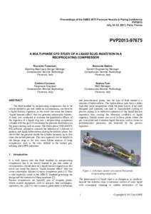Proceedings of the ASME 2013 Pressure Vessels & Piping Conference PVP2013 July 14-18, 2013, Paris, France PVP2013A MULTI-PHASE