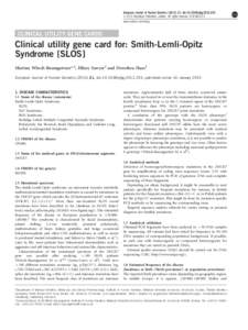 Clinical utility gene card for: Smith-Lemli-Opitz Syndrome &lsqb;SLOS&rsqb;