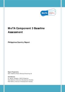 Philippines  Component 3 Baseline Assessment Report MeTA Component 3 Baseline Assessment