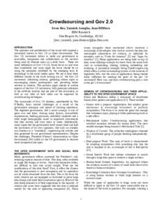 Crowdsourcing / Human-based computation / Web 2.0 / Computing / Collective intelligence / Social information processing / Web services / Open government / Amazon Mechanical Turk / Social web / E-government / Outlier