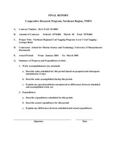 Microsoft Word - Final Report SMAST NE Regional Cod tagging 2005.doc