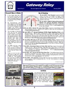 Gateway Relay Vol IV, No. 5 St Louis Sports Car Council  Council News & Notes