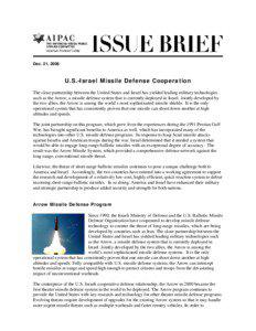 Dec. 21, 2006  U.S.-Israel Missile Defense Cooperation