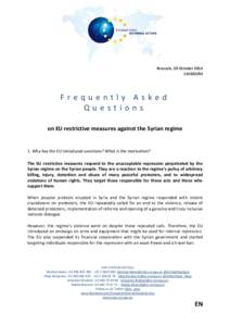 Brussels, 20 October[removed]Frequently Asked Questions on EU restrictive measures against the Syrian regime