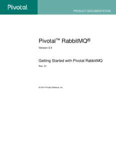 PRODUCT DOCUMENTATION  Pivotal™ RabbitMQ® Version 3.4  Getting Started with Pivotal RabbitMQ