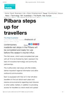 [removed]Pilbara steps up for travellers - The West Australian Home Sport Business Life + Style Entertainment Travel Countryman Motoring News + Technology WA Australasia + The Pacific Asia Europe