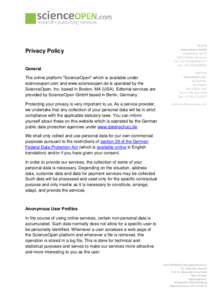 ScienceOpen_Privacy Policy