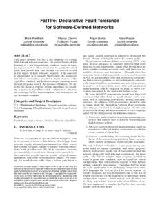 FatTire: Declarative Fault Tolerance for Software-Defined Networks Mark Reitblatt Marco Canini