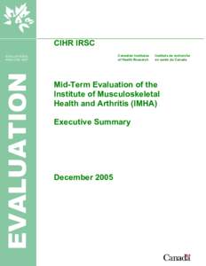 CIHR IRSC Canadian Institutes of Health Research EVALUATION