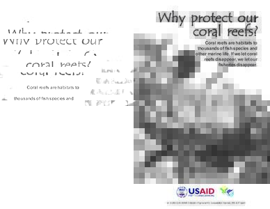TURN BACK THE TIDE  Why protect our coral reefs? Coral reefs are habitats to thousands of fish species and
