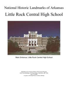 National Historic Landmarks of Arkansas  Little Rock Central High School Main Entrance, Little Rock Central High School