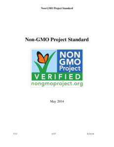 Non-GMO Project Standard  Non-GMO Project Standard May 2014