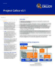DATA SHEET  Project Calico v3.1 Overview Benefits •	 Simplicity. Traditional Software