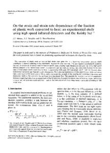 Mechanics of Materials145 Elsevier 135  On the strain and strain rate dependence of the fraction