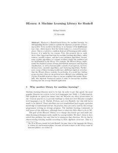 HLearn: A Machine Learning Library for Haskell Michael Izbicki UC Riverside