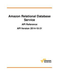 Amazon Relational Database Service API Reference