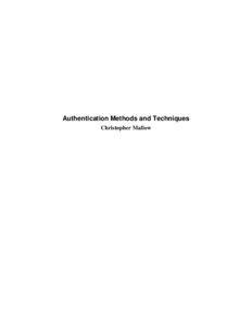Authentication Methods and Techniques Christopher Mallow