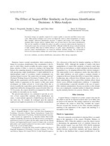 The Effect of Suspect-Filler Similarity on Eyewitness Identification Decisions: A Meta-Analysis