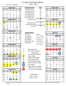 Covington ISD School Calendar[removed]