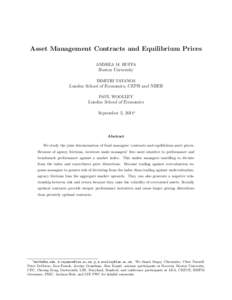 Asset Management Contracts and Equilibrium Prices