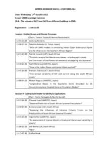 Programme of SATREPS Symposium DAY2 (Draft)