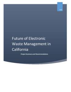 Future of Electronic Waste Management in California