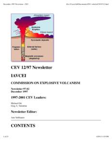 December 1997 Newsletter - CEV  file:///Users/Jeff/Documents/CEV website/CEV9712.html CEVNewsletter IAVCEI