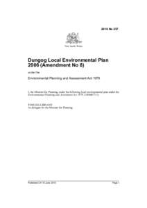 2010 No 257  New South Wales Dungog Local Environmental Plan[removed]Amendment No 8)