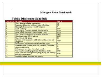 `  Mudigere Town Panchayath Public Disclosure Schedule ContentSl.no