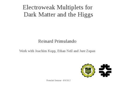 Electroweak Multiplets for Dark Matter and the Higgs Reinard Primulando Work with Joachim Kopp, Ethan Neil and Jure Zupan