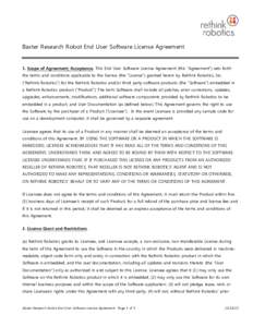 Computer law / Software licenses / Law / Robotics / Free and open-source software licenses / Rethink Robotics / License / Baxter / Business / Robot / End-user license agreement / Proprietary software