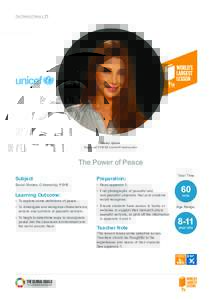 The Power of Peace | P1  Nancy Ajram Singer and UNICEF Goodwill Ambassador  The Power of Peace
