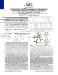 Published on WebNi(II) Bis(oxazoline)-Catalyzed Enantioselective Syn Aldol Reactions of N-Propionylthiazolidinethiones in the Presence of Silyl Triflates David A. Evans,* C. Wade Downey, and Jed L. Hubbs Dep