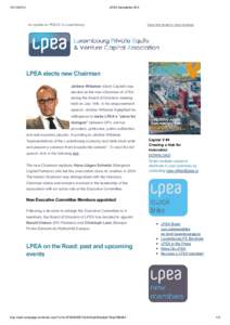 [removed]LPEA Newsletter #15 An update on PE&VC in Luxembourg