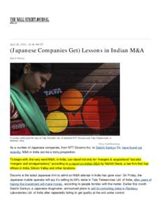 (Japanese Companies Get) Lessons in Indian M&A - Corporate Intelligence - WSJ