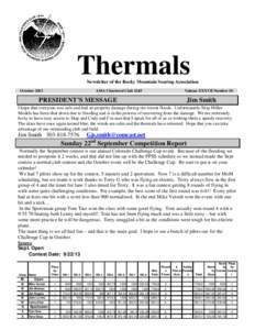 Thermals Newsletter of the Rocky Mountain Soaring Association October 2013 AMA Chartered Club 1245