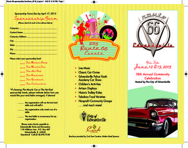 Route 66 sponsorship brochure_2015_Layout:16 PM Page 1  Sponsorship Forms Due by April 17, 2015 Sponsorship Form (Please detach & mail to the address below)