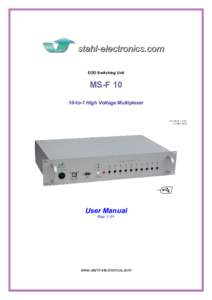 EOD Switching Unit  MS-Fto-1 High Voltage Multiplexer  User_Manual_1_01.doc