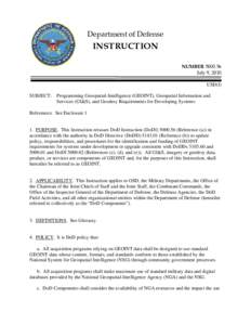Department of Defense  INSTRUCTION NUMBERJuly 9, 2010 USD(I)