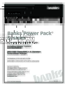 Banks Power Pack® System For use with Palm® Tungsten™ E2 only Including Stinger® System and EconoMind